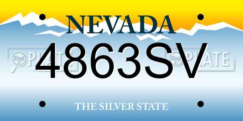 4863SV Nevada License Plate