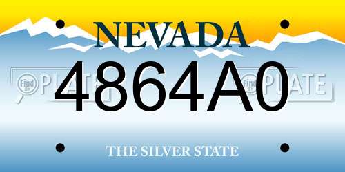 4864A0 Nevada License Plate