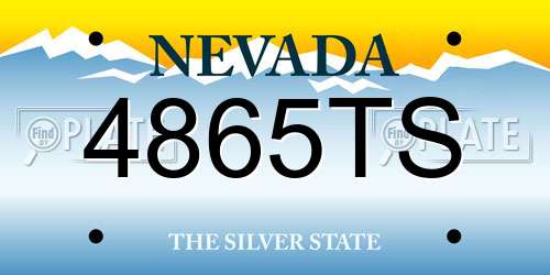 4865TS Nevada License Plate