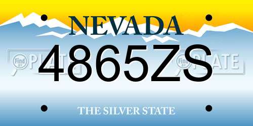 4865ZS Nevada License Plate