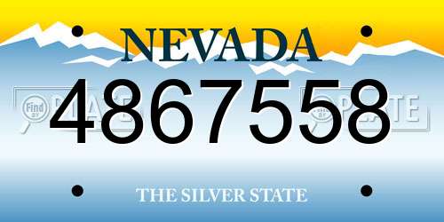 4867558 Nevada License Plate