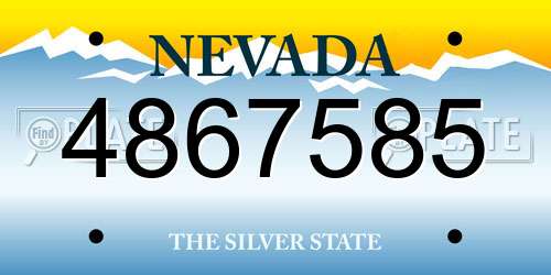 4867585 Nevada License Plate