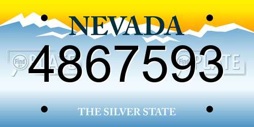 4867593 Nevada License Plate