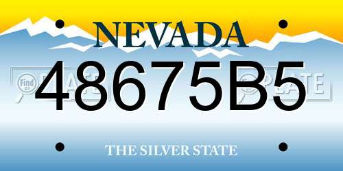 48675B5 Nevada License Plate