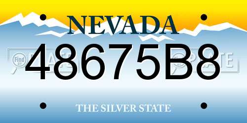 48675B8 Nevada License Plate