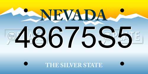 48675S5 Nevada License Plate