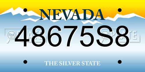 48675S8 Nevada License Plate