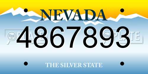 4867893 Nevada License Plate