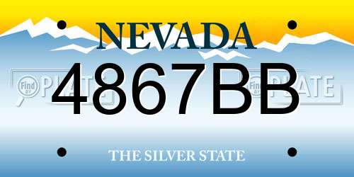 4867BB Nevada License Plate