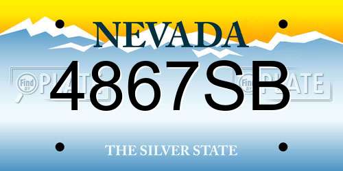 4867SB Nevada License Plate