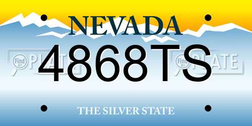 4868TS Nevada License Plate