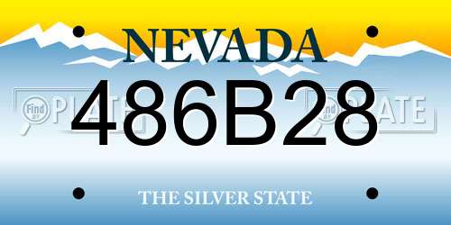 486B28 Nevada License Plate