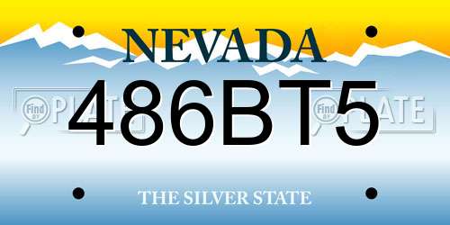 486BT5 Nevada License Plate