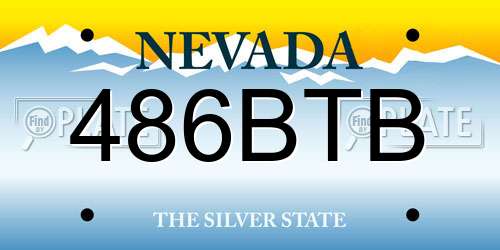 486BTB Nevada License Plate