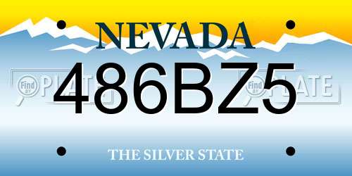 486BZ5 Nevada License Plate