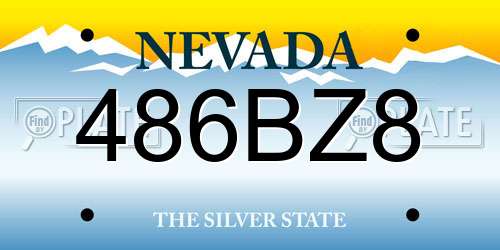 486BZ8 Nevada License Plate