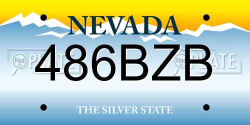 486BZB Nevada License Plate