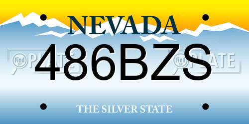 486BZS Nevada License Plate