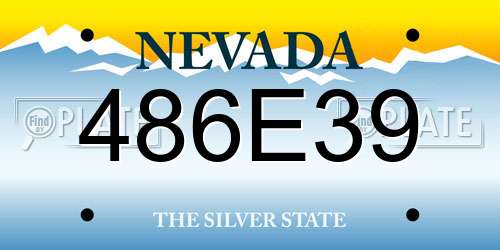 486E39 Nevada License Plate