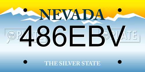 486EBV Nevada License Plate