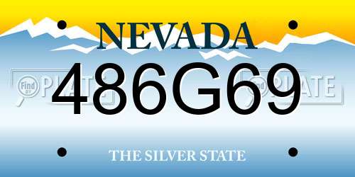 486G69 Nevada License Plate