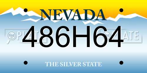 486H64 Nevada License Plate