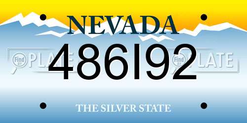 486I92 Nevada License Plate