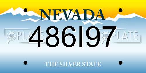 486I97 Nevada License Plate