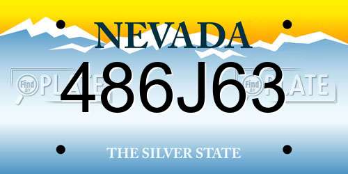 486J63 Nevada License Plate