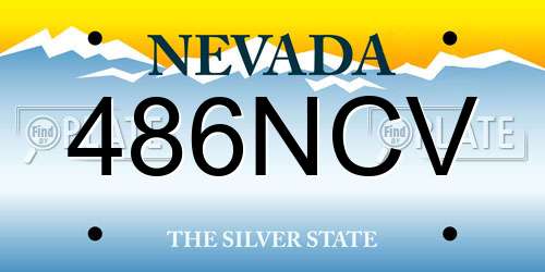 486NCV Nevada License Plate