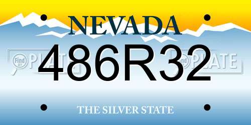 486R32 Nevada License Plate