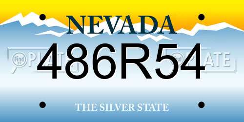 486R54 Nevada License Plate