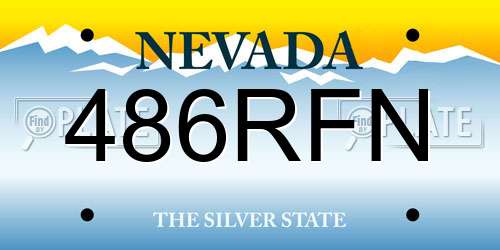 486RFN Nevada License Plate