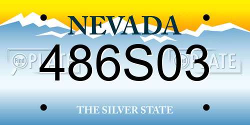 486S03 Nevada License Plate