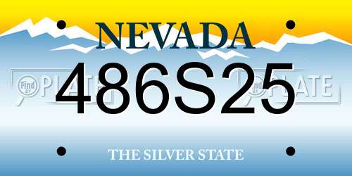 486S25 Nevada License Plate