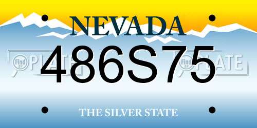 486S75 Nevada License Plate