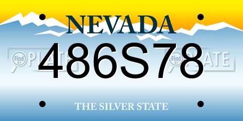 486S78 Nevada License Plate