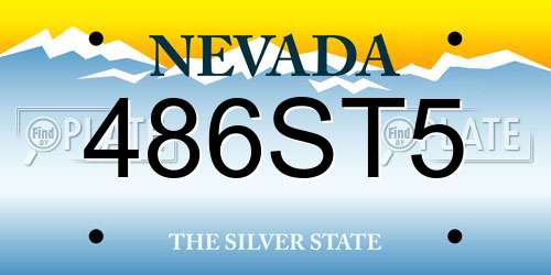 486ST5 Nevada License Plate