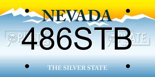 486STB Nevada License Plate