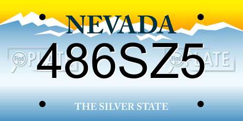 486SZ5 Nevada License Plate