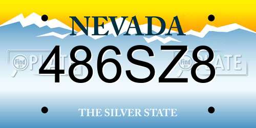 486SZ8 Nevada License Plate