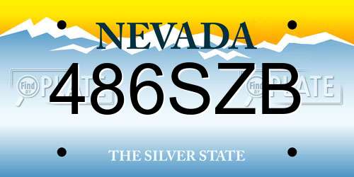 486SZB Nevada License Plate