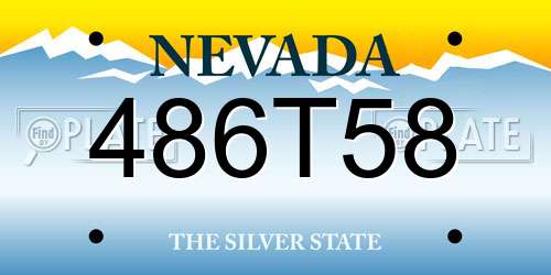 486T58 Nevada License Plate