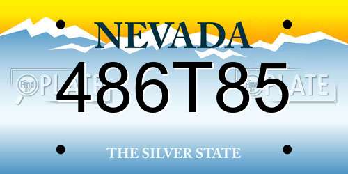 486T85 Nevada License Plate