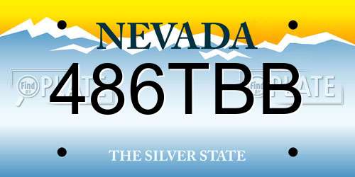 486TBB Nevada License Plate