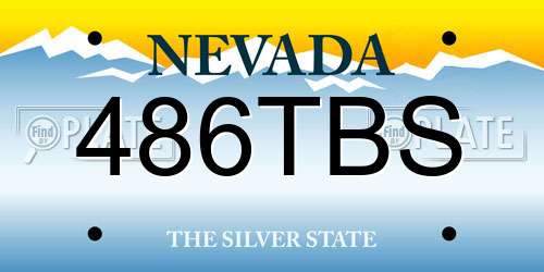 486TBS Nevada License Plate