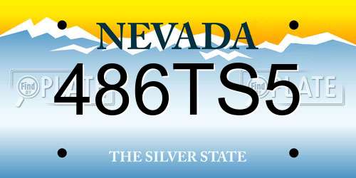 486TS5 Nevada License Plate
