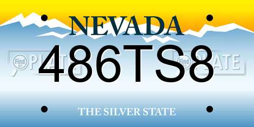 486TS8 Nevada License Plate