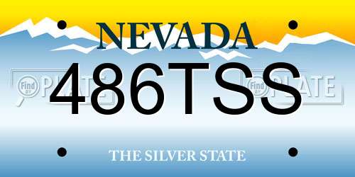 486TSS Nevada License Plate