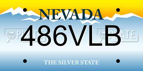486VLB Nevada License Plate